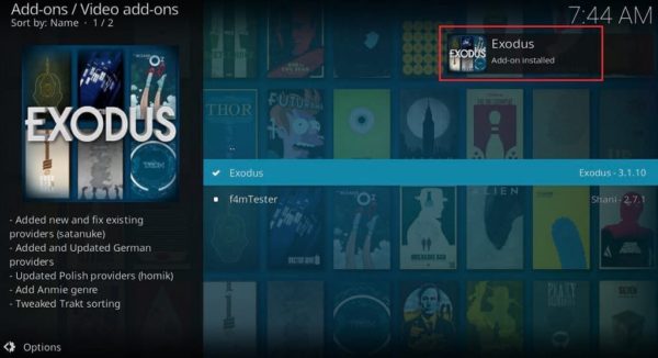 install exodus on kodi