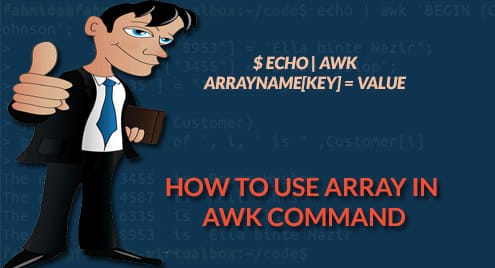 How to use array in awk command