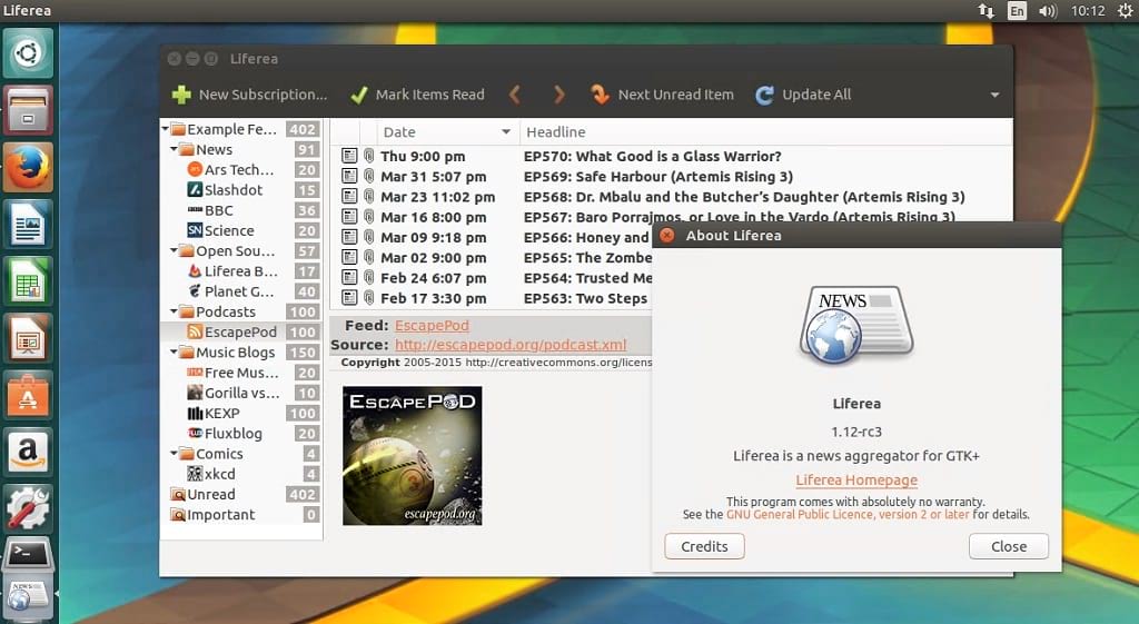 How to Install Liferea 1.12 RC3 Linux News / Reader Aggregator on Linux