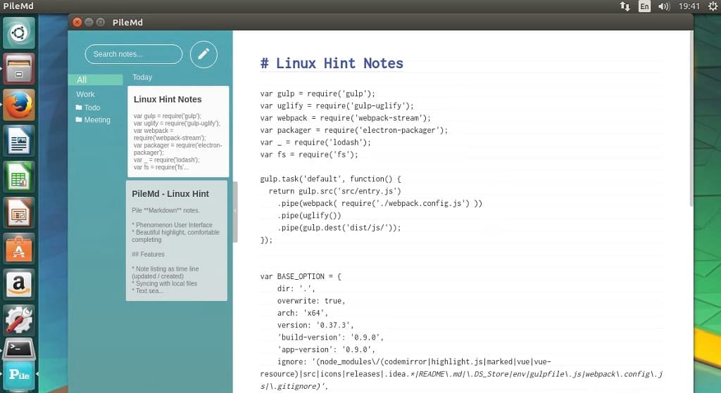 Install PileMd 0.9.0 – A Markdown Note App for Linux