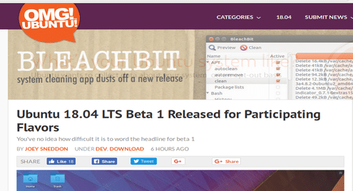 Ubuntu 18.04 LTS Beta 1 Released for All Ubuntu Derivatives