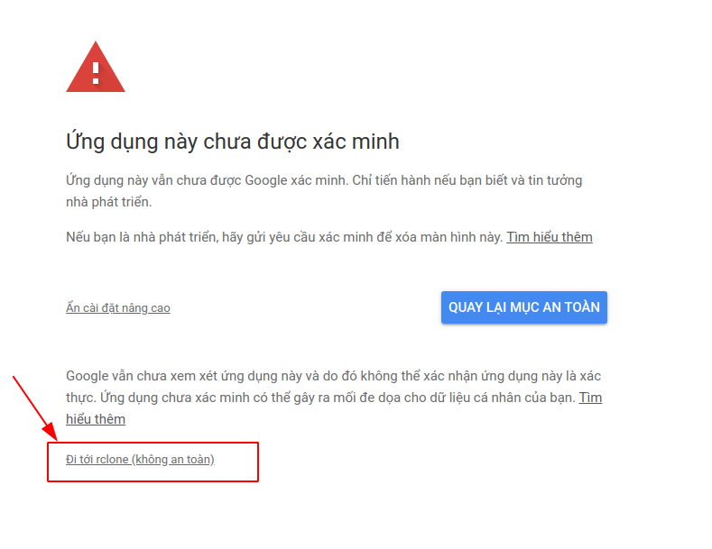 Hướng dẫn cấu hình Rclone kết nối với Google Drive