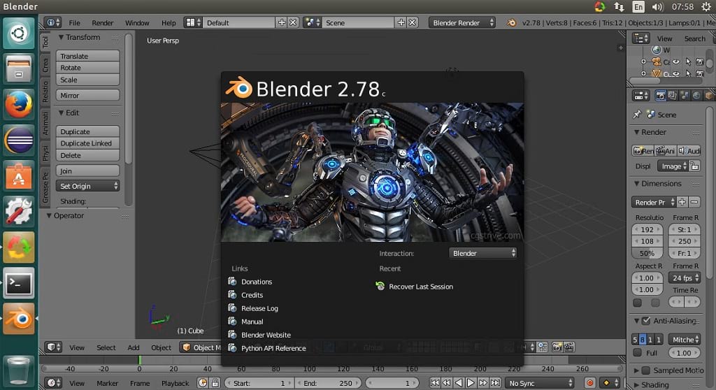 How to install Blender 2.78c – A 3D Creation Suite on Linux