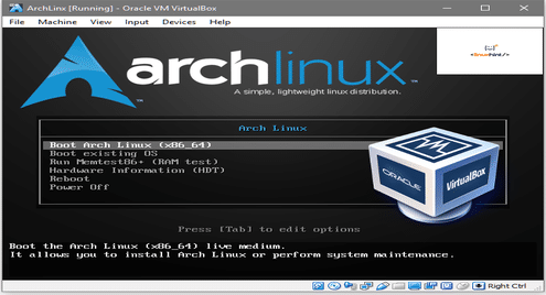 Install Arch Linux in VirtualBox