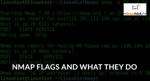 nmap flags and what they do