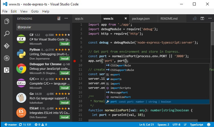 Visual Studio Code 1.14 Now Ships with TypeScript 2.4